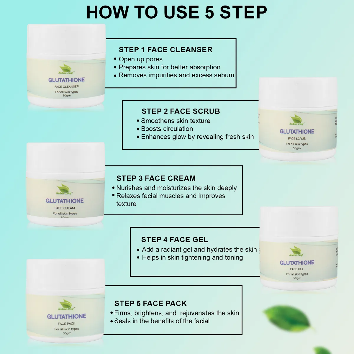 GLUTATHIONE FACIAL KIT ( 5 STEP) - Image 2