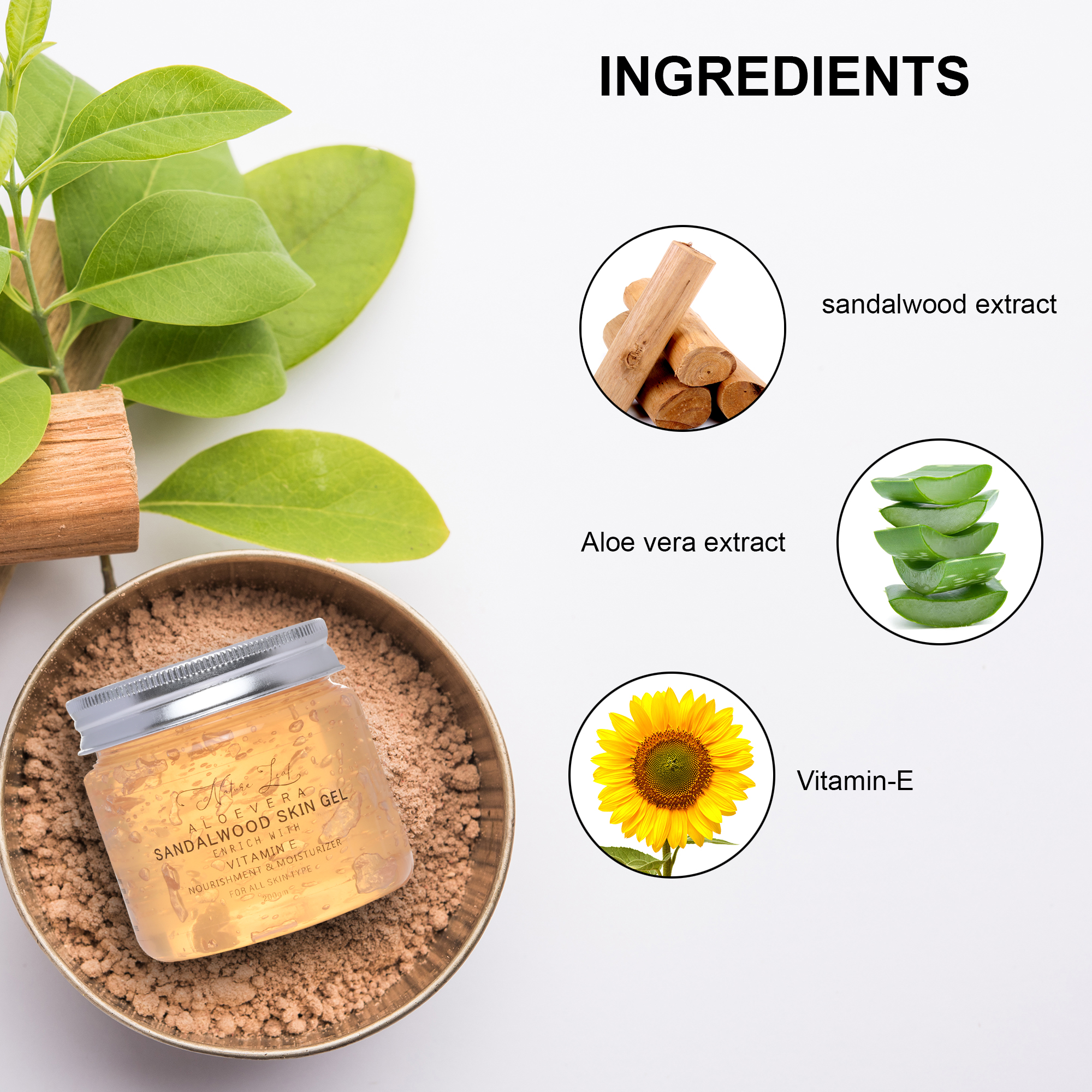 Nature Leaf Sandalwood Gel for Hydration - Image 4
