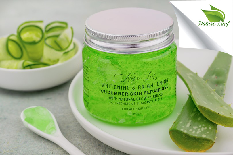 Nature Leaf Whitening & Brightening Cucumber Skin Repair Gel. for Hydration - Image 3