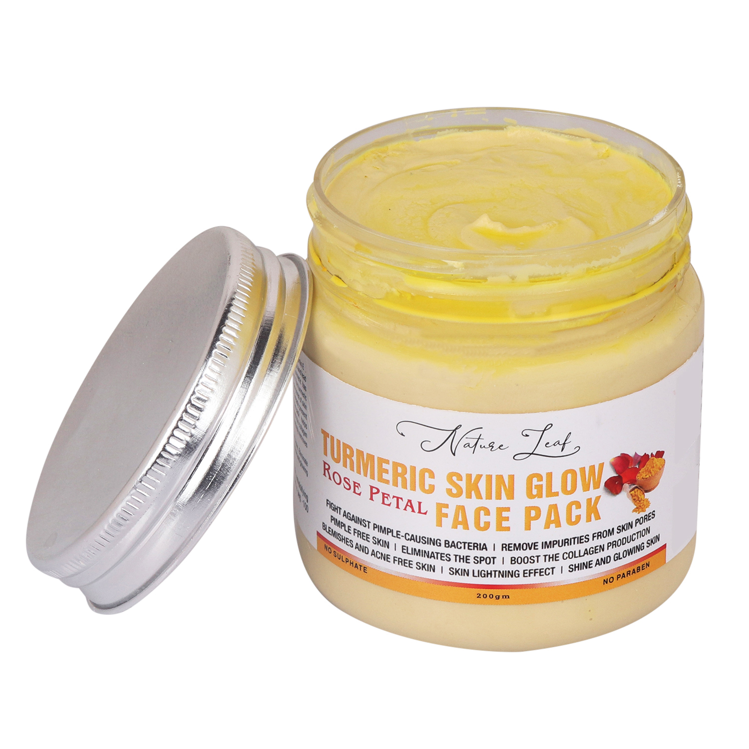 Nature Leaf Rose & Turmric Face Pack - Image 3