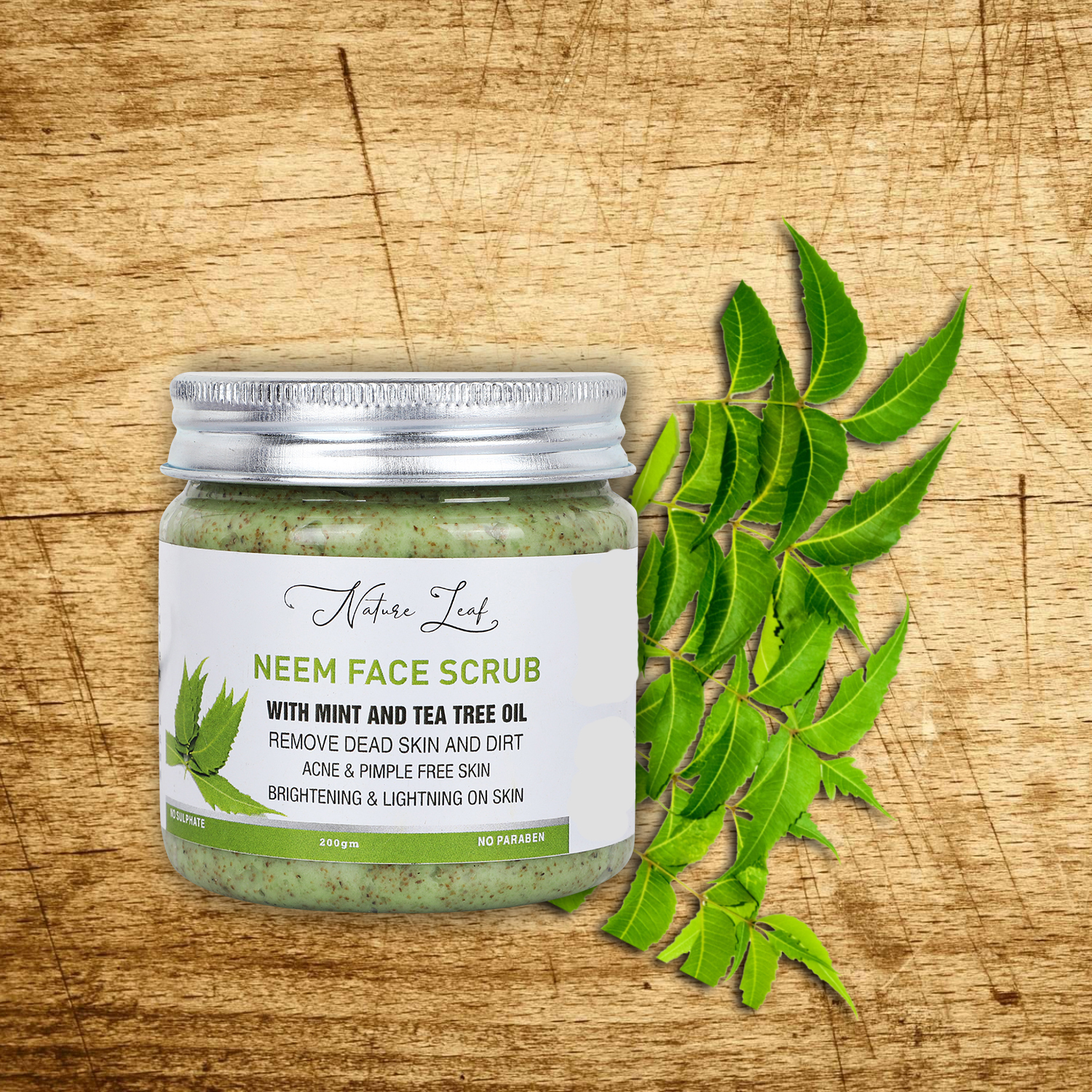 Nature Leaf Neem Scrub for Exfoliation
