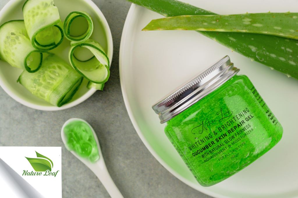Nature Leaf Whitening & Brightening Cucumber Skin Repair Gel. for Hydration