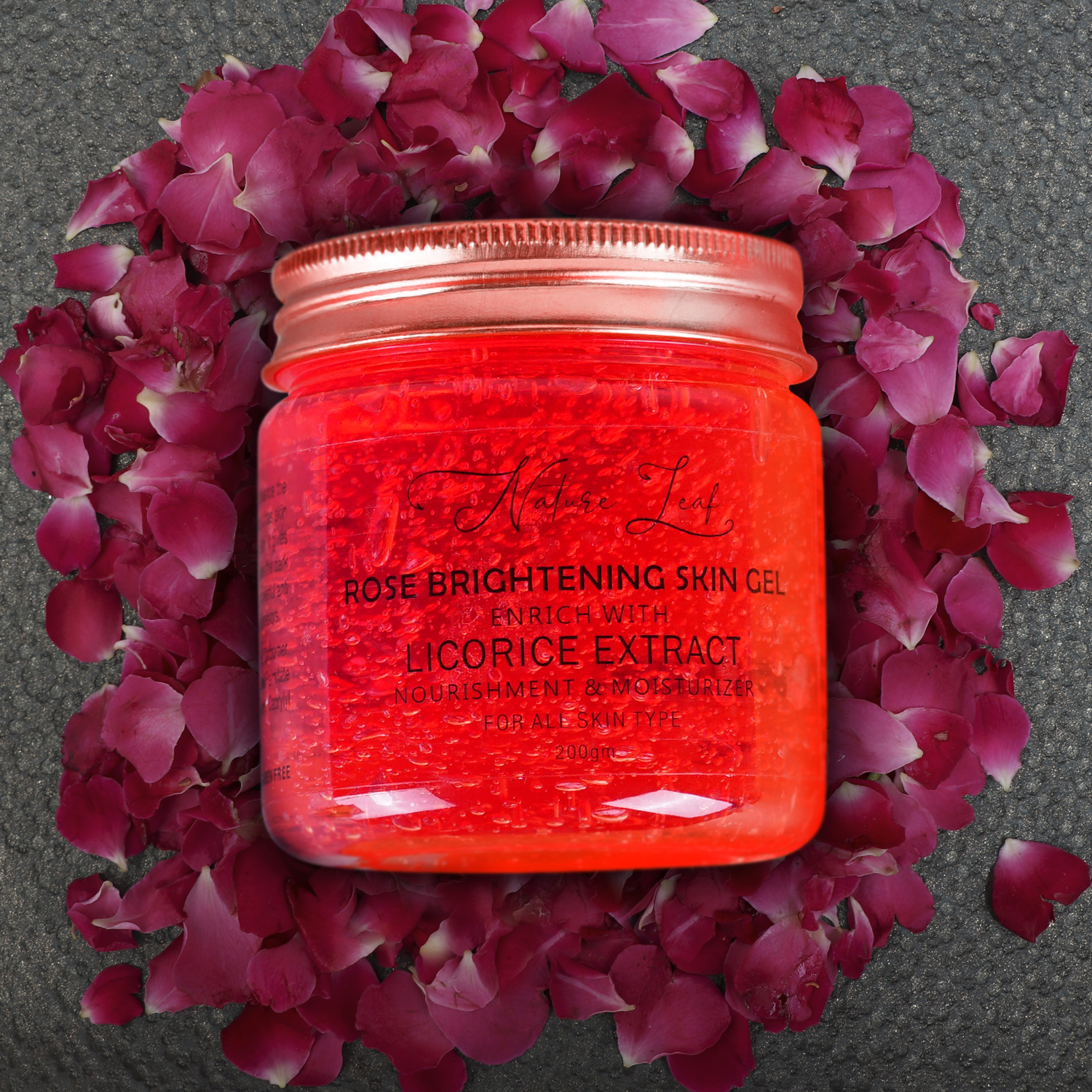 Nature Leaf Rose Brightening Skin Gel for Hydration - Image 3