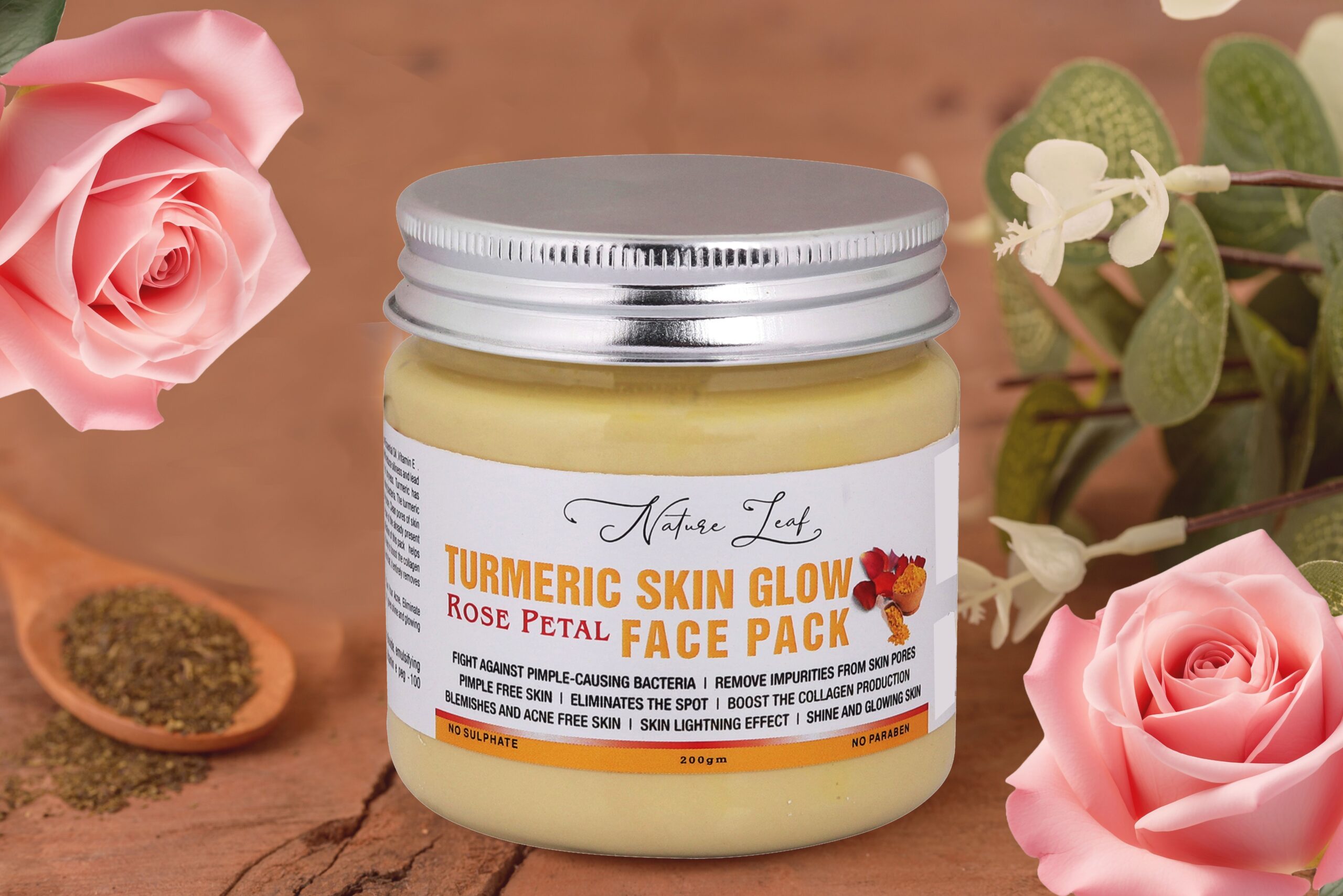 Nature Leaf Rose & Turmric Face Pack