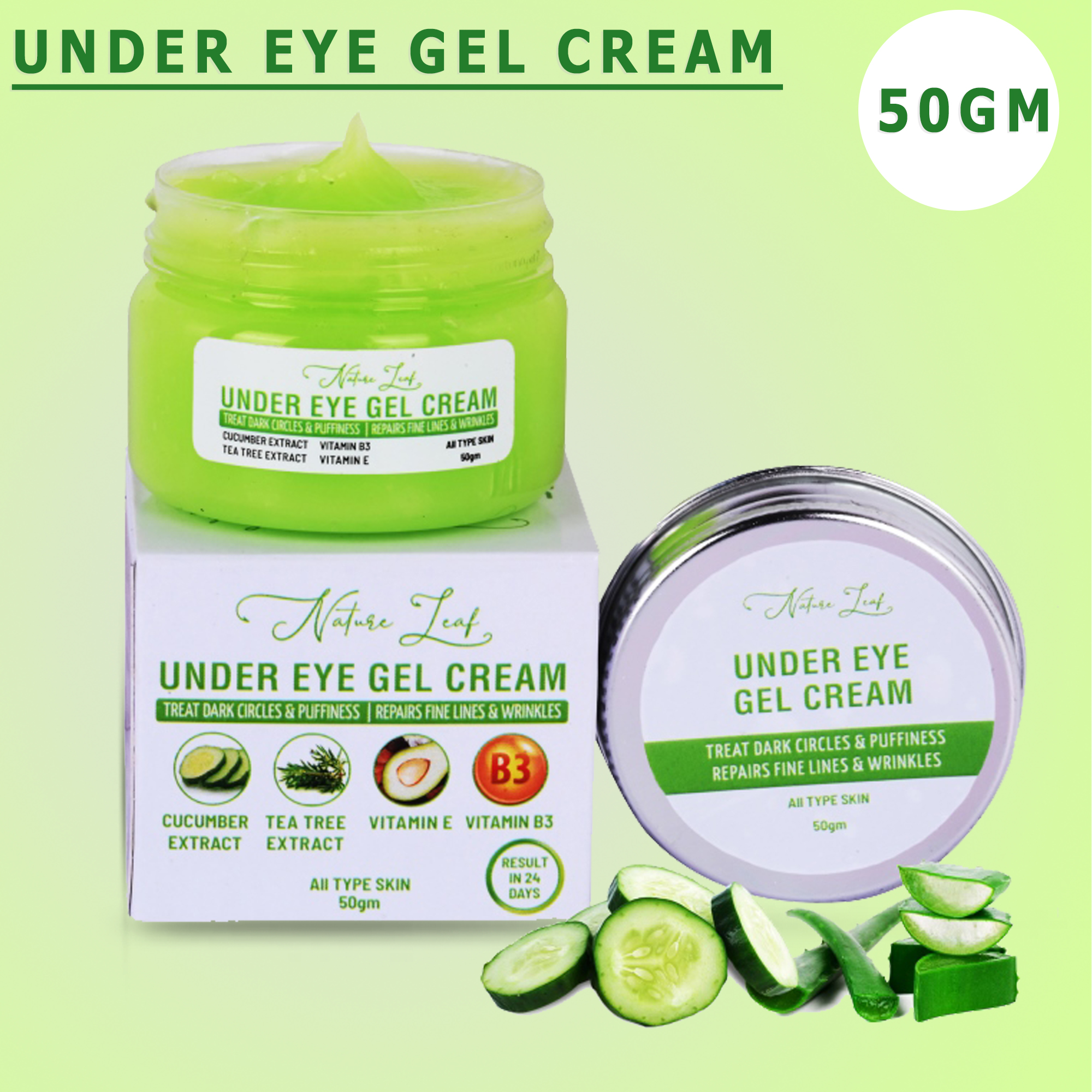 Nature Leaf Under Eye Gel Cream for Hydration