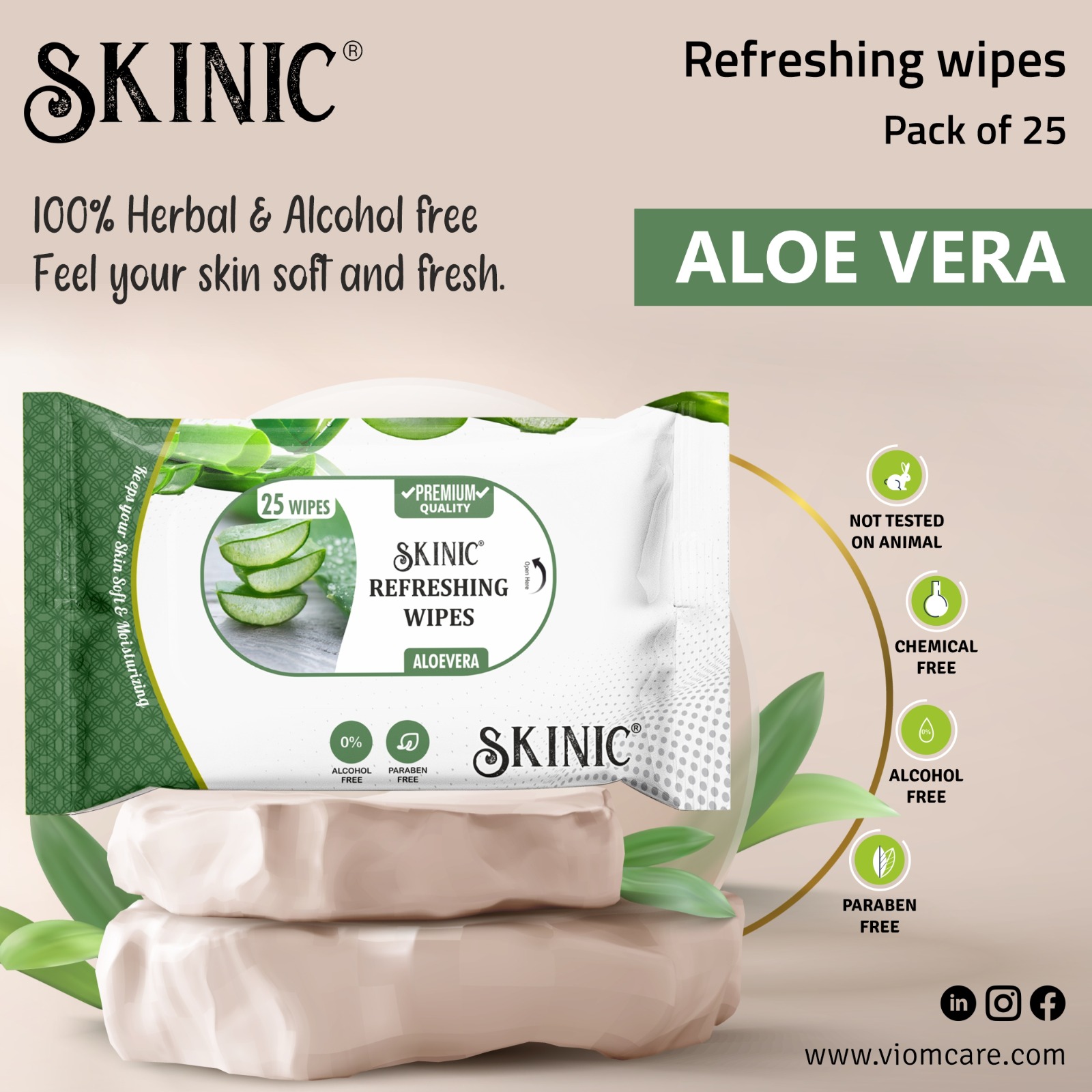 Nature Leaf Skin Refreshing Wipes