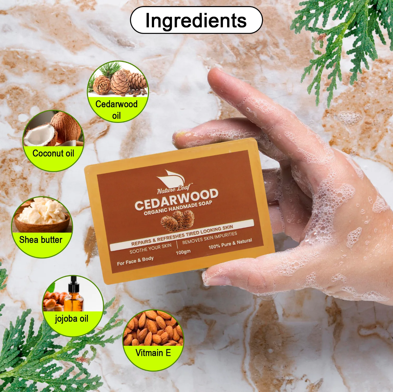 Cedarwood Soap(With Outer Box) - Image 4