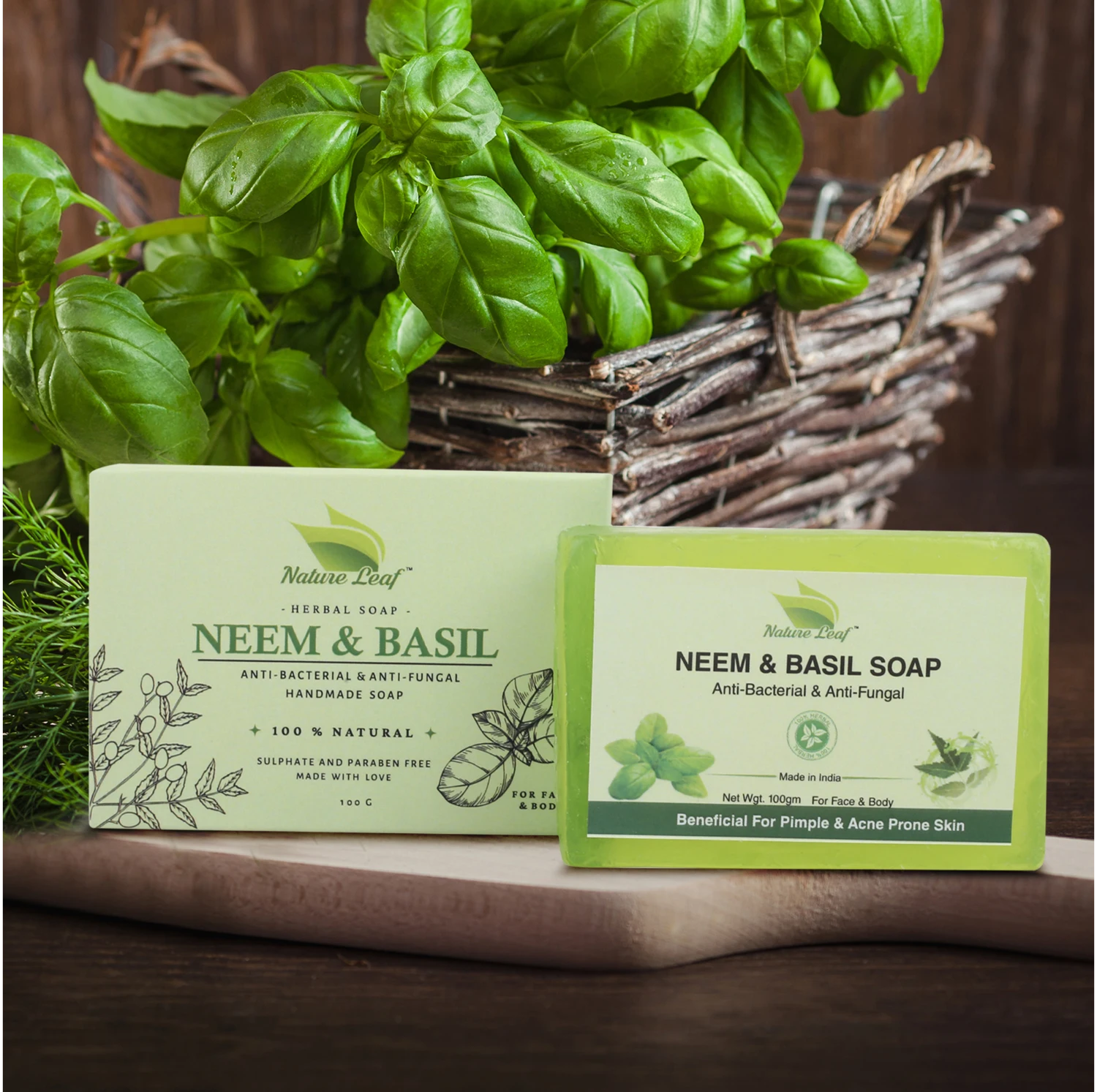 Neem And Basil(Tulsi) Soap (with Outer Box) - Image 5