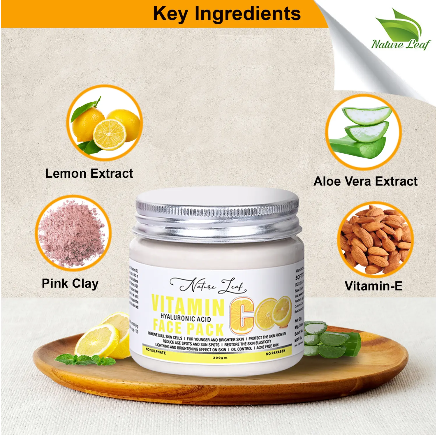 Nature Leaf Skin Brightening Vitamin C Face Pack - Image 3